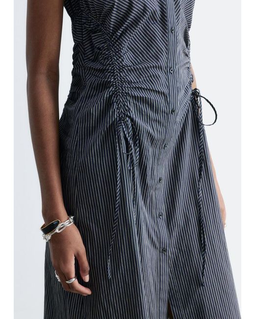 & Other Stories White Sleeveless Drawstring Midi Dress