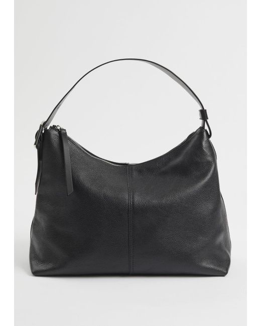 & Other Stories Curved Leather Shoulder Bag in Black Lyst