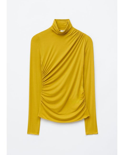 & Other Stories White Draped Turtleneck Top