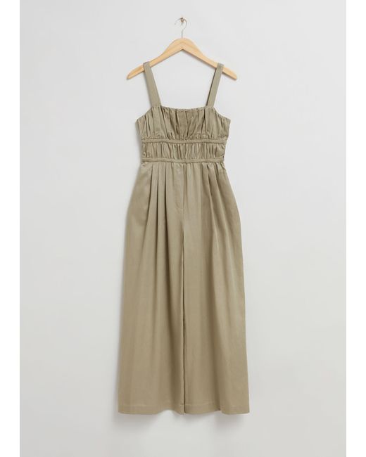 & Other Stories Natural Wide Sleeveless Jumpsuit