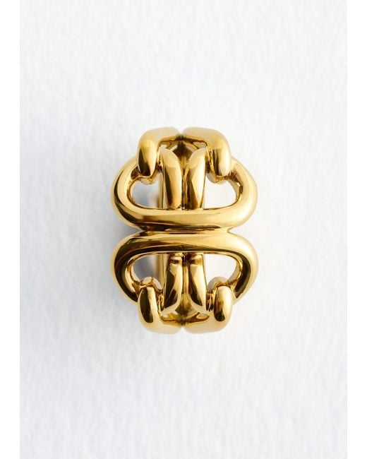 & Other Stories White Interlocking Loop Ring