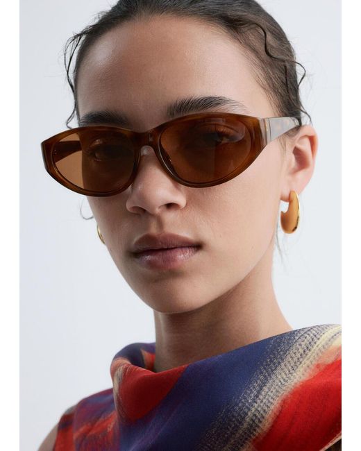 & Other Stories White Oval Cat-Eye Sunglasses