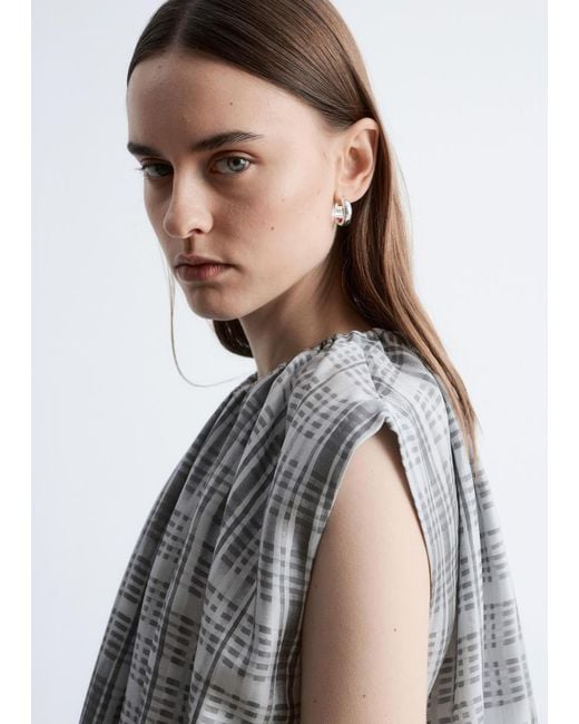 & Other Stories White Drawstring Silk Top