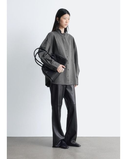& Other Stories Gray Oversized Denim Blouse