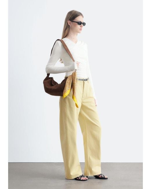& Other Stories Natural Modal Jersey Wrap Top