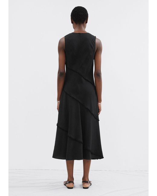 & Other Stories Black Sleeveless A-line Midi Dress
