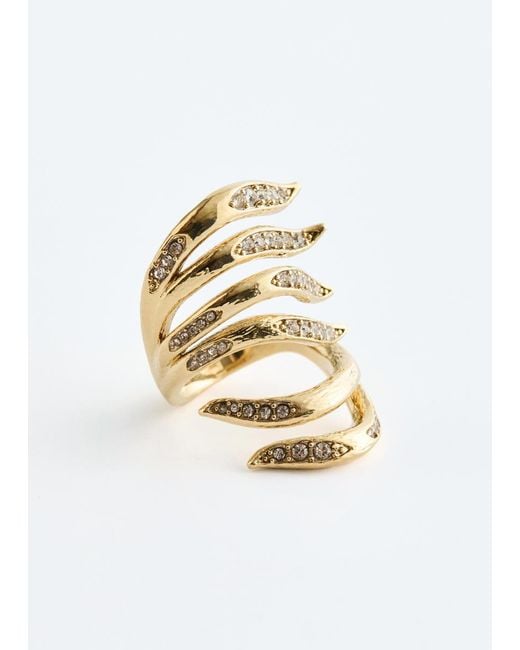 & Other Stories White Multi Wire Rhinestone Ring