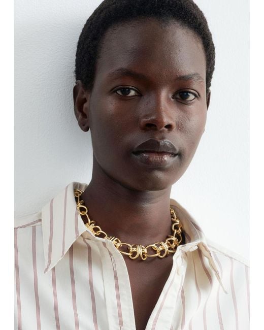 & Other Stories Brown Interlocking Chain Link Necklace