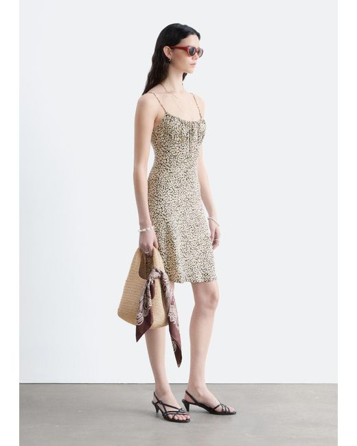 & Other Stories White Drawstring Mini Dress
