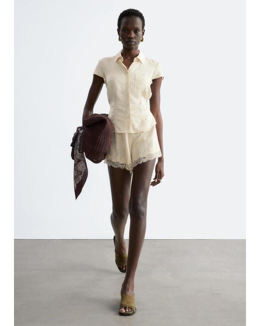 & Other Stories Natural Tie-Back Shirt