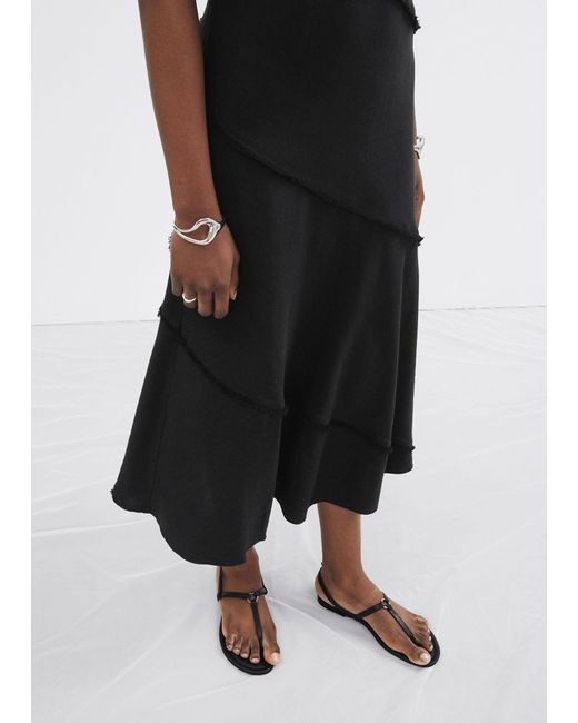 & Other Stories Black Sleeveless A-line Midi Dress