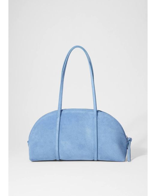 & Other Stories Blue Suede Bowling Bag