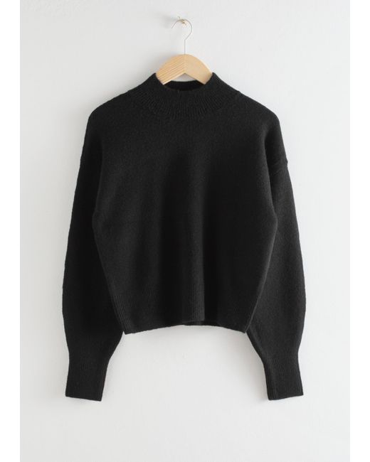 & Other Stories Black Mock-Neck Sweater