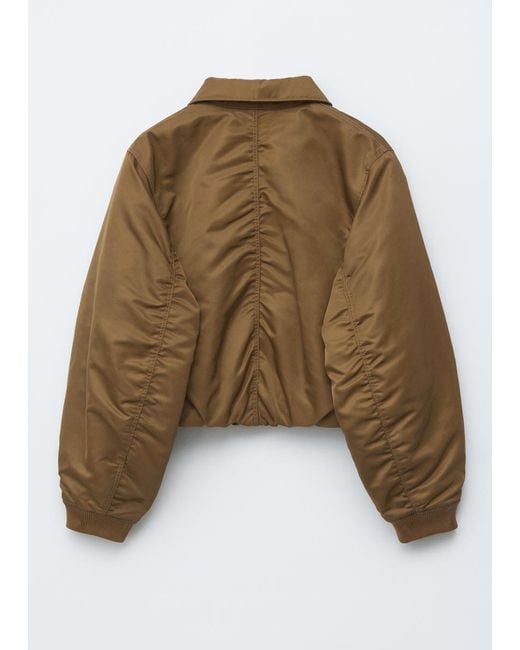 & Other Stories Brown Cropped Bomber Jacket