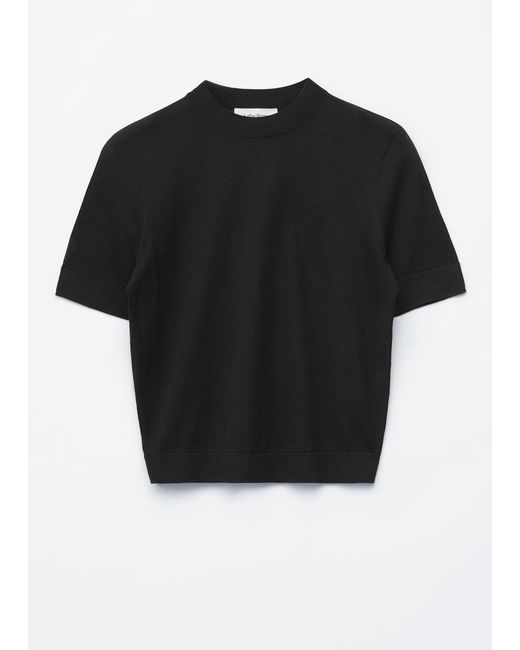 & Other Stories Black Fine-Knit T-Shirt