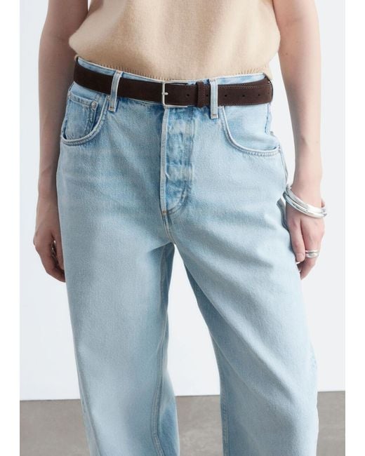 & Other Stories White Barrel-Leg Jeans