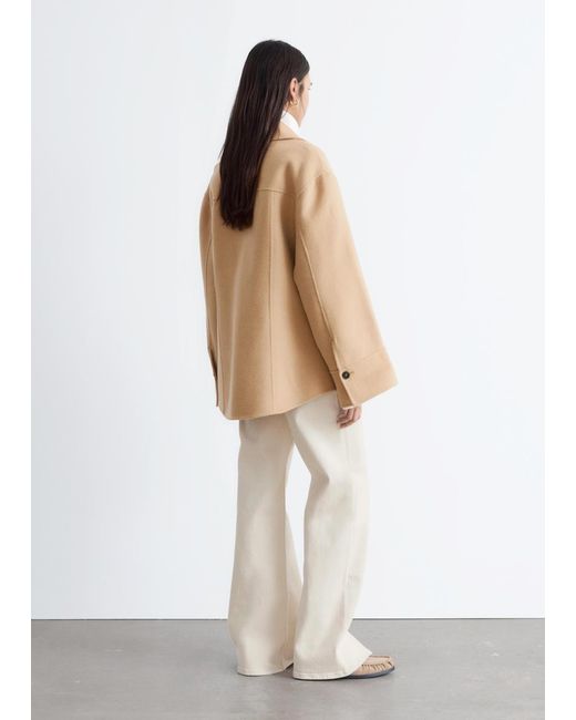& Other Stories White Tapered Wool Jacket