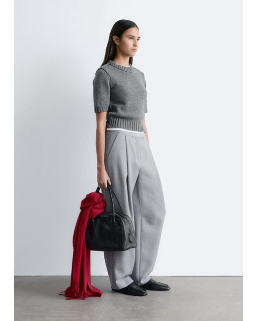 & Other Stories White Wool-Blend Tailored Trousers