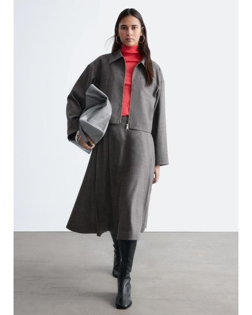 & Other Stories Gray Short Wool Jacket