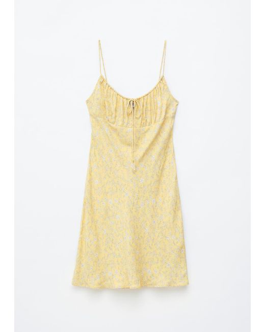 & Other Stories Yellow Drawstring Mini Dress