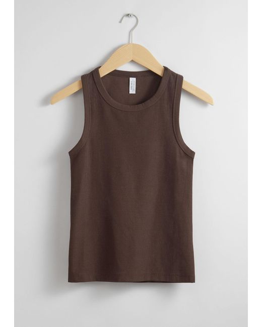 & Other Stories Brown Fitted Tank Top