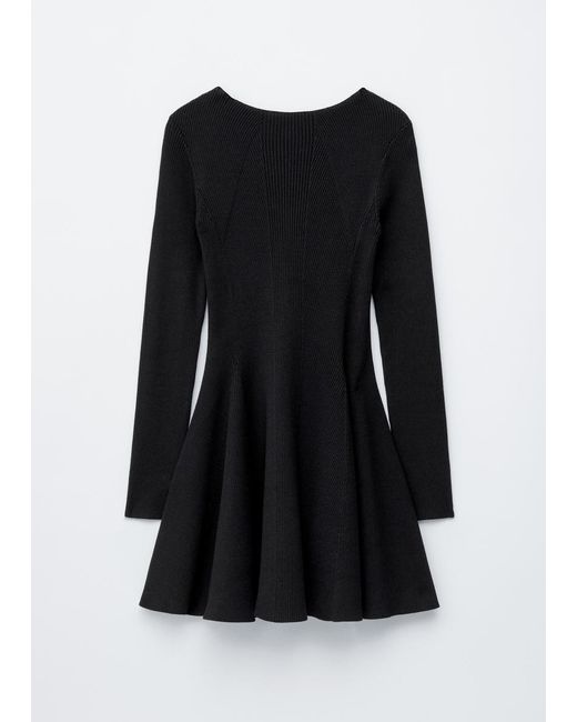 & Other Stories Black Rib Knit Mini Dress