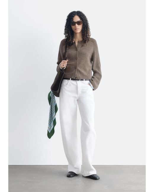 & Other Stories Brown Relaxed Wool-Cotton Cardigan