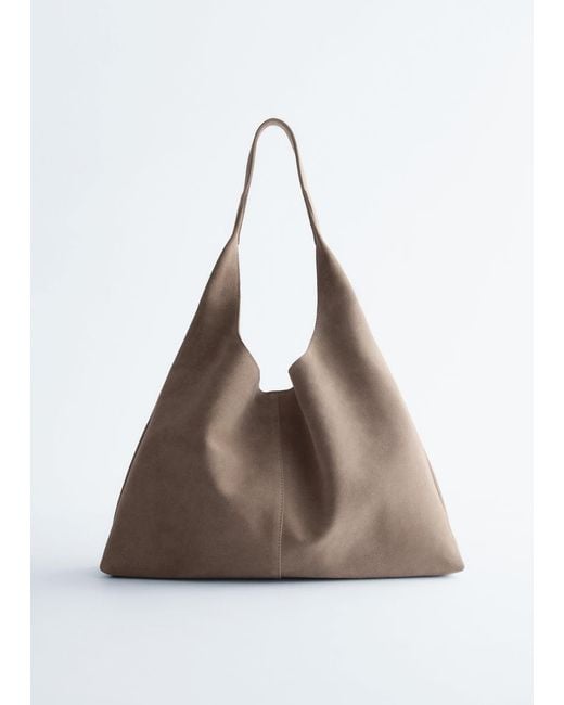 & Other Stories Brown Large Suede Tote Bag