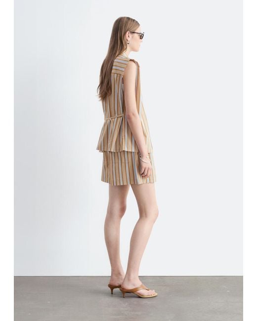 & Other Stories White High-Waist Cotton Shorts