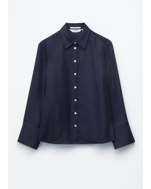 & Other Stories Blue Relaxed Silk Shirt