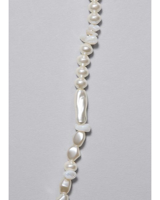 & Other Stories White Mixed Pearl Necklace