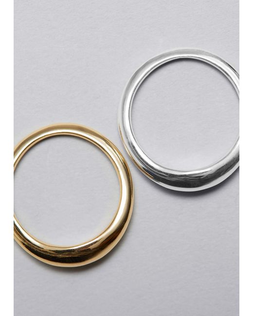 & Other Stories Gray Sculptural Ring Set