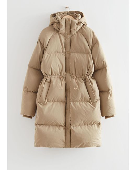 & Other Stories Natural Mid-length Puffer Coat