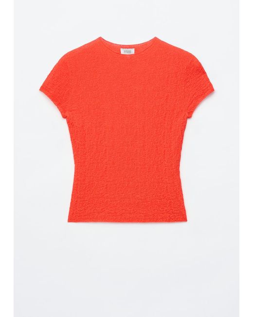 & Other Stories Red Mock-Neck Top