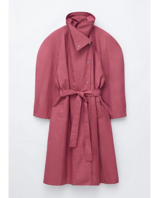 & Other Stories Red Bold-Shoulder Belted Coat