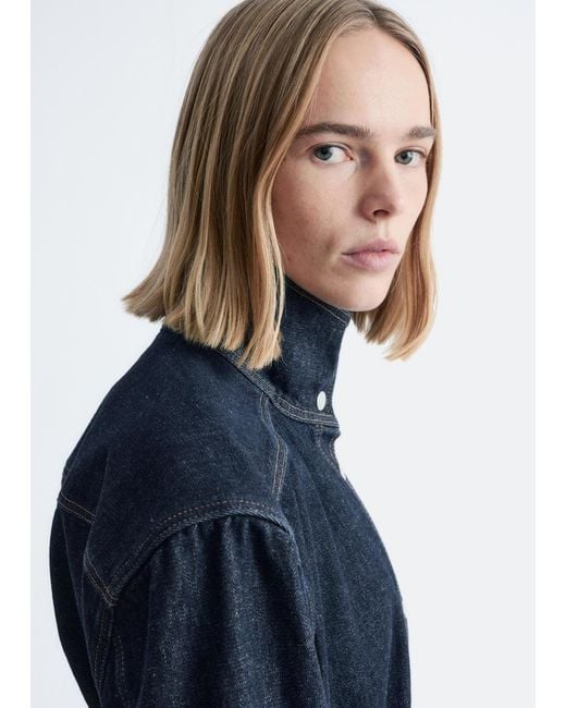 & Other Stories Blue Tie-Belt Denim Jacket