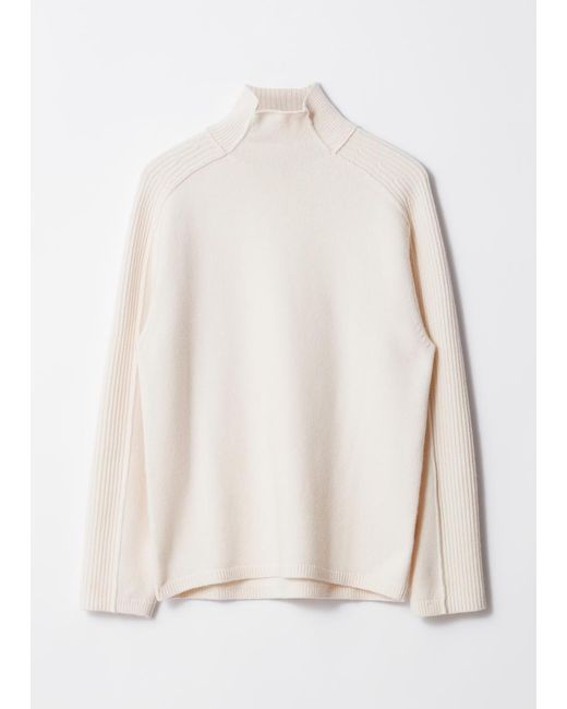 Pull En Laine Avec Col Roulé Et Empiècements & Other Stories en coloris Natural