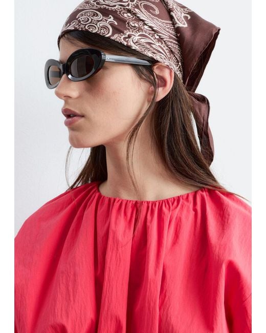 & Other Stories Red Drawstring Top