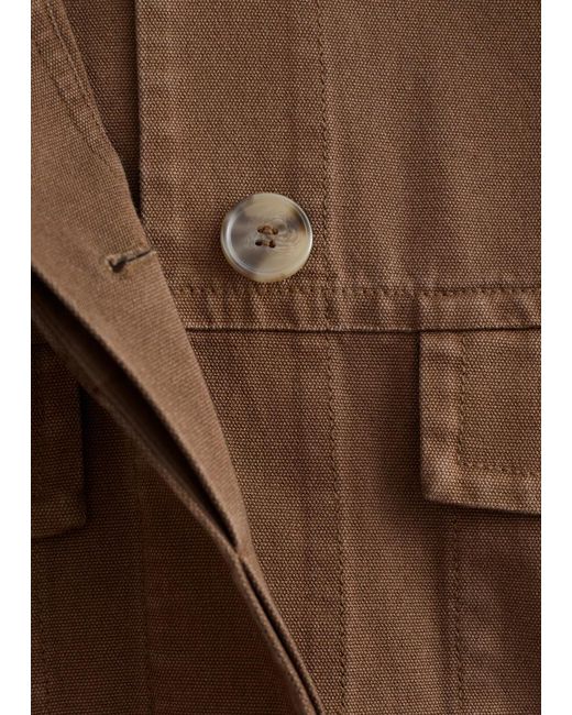& Other Stories Brown Cotton Utility Jacket