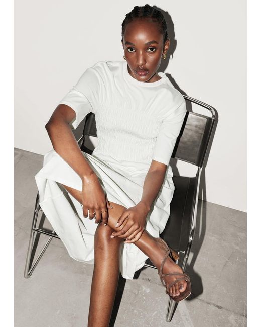 & Other Stories White Strappy Block Heel Sandals
