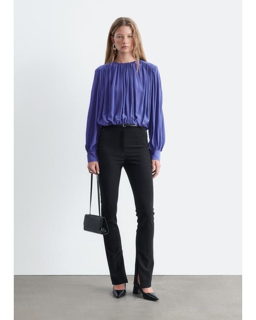 & Other Stories Blue Zip Pocket Tailored Trousers