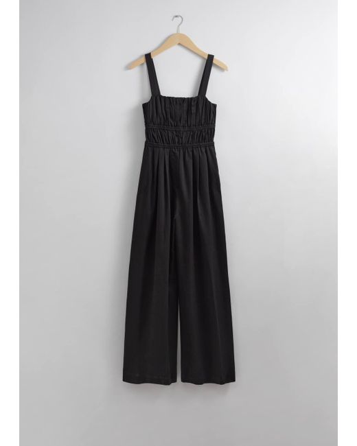 & Other Stories Black Wide Sleeveless Jumpsuit