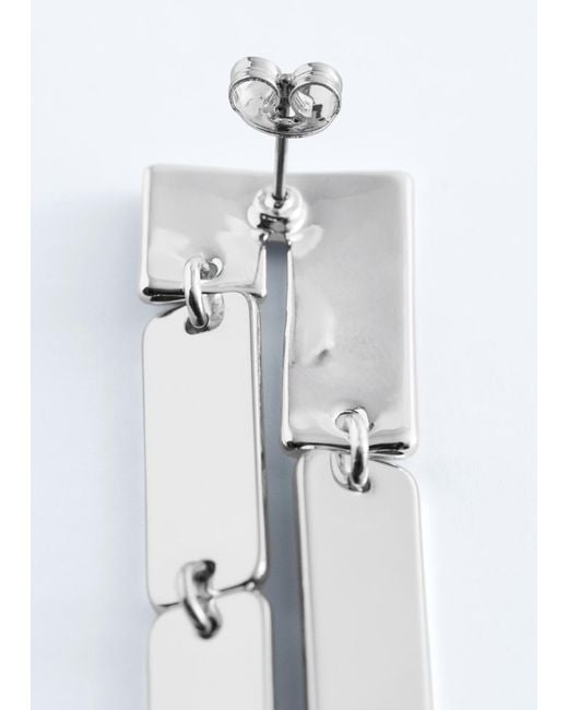 & Other Stories Brown Interlinked Pendant Earrings