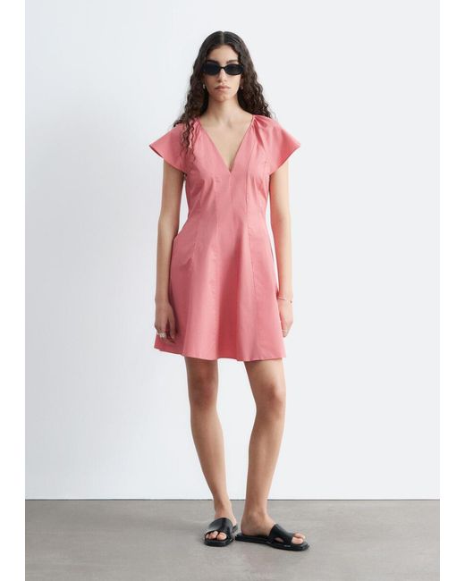 & Other Stories Pink Flared Mini Dress