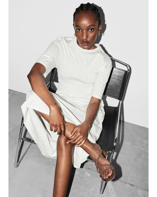 & Other Stories White Strappy Block Heel Sandals