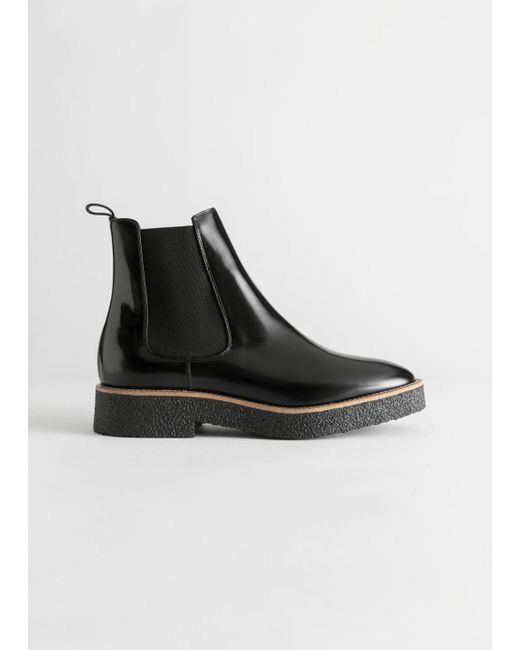 black platform sole boots