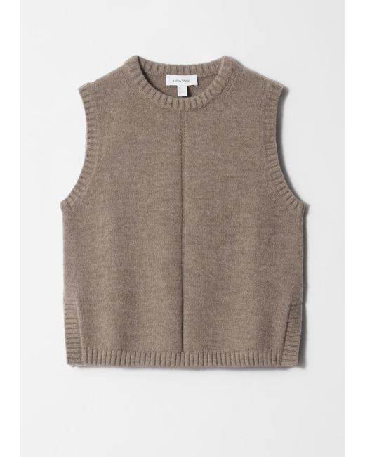 & Other Stories White Knitted Sweater Vest
