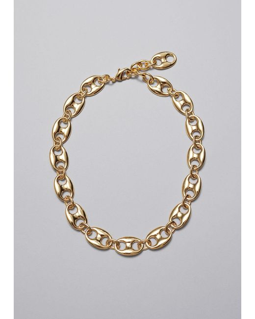 & Other Stories White Sculptural Chain Necklace