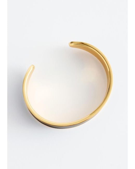 & Other Stories Black Two-Tone Cuff Bracelet