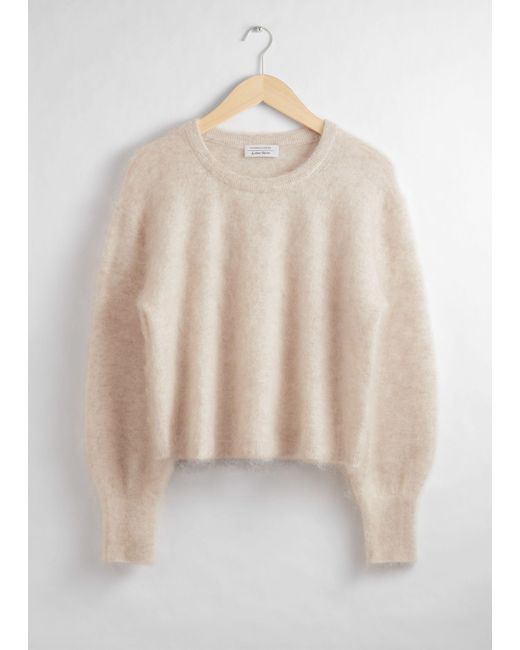 & Other Stories Gray Fuzzy Knit Jumper